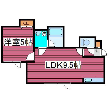 パシフィック・オーシャン(1LDK/2階)の間取り写真