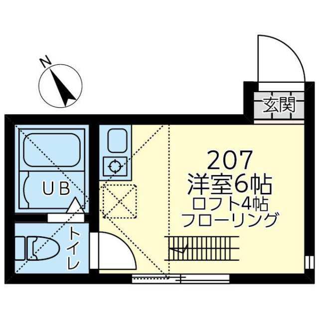 ユナイト桜本オブライエン(ワンルーム/2階)の間取り写真