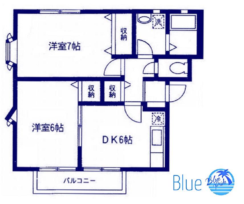 セラ岡村A(2DK/2階)の間取り写真