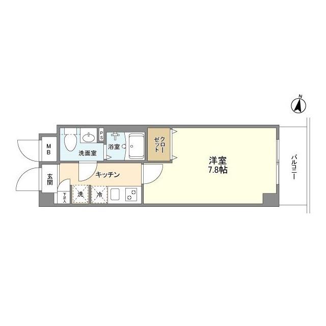 アルファコート西川口22(1K/2階)の間取り写真