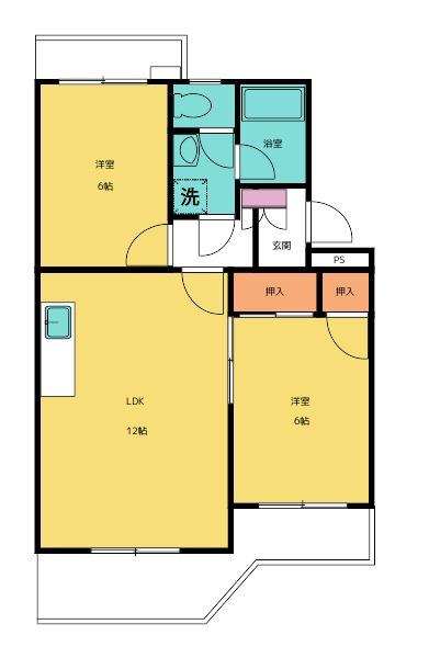 パークホームズ壱番館(2LDK/2階)の間取り写真