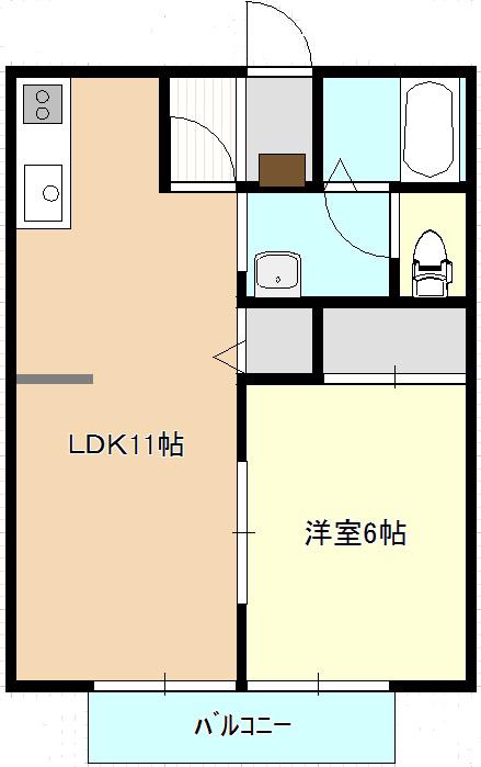 マロニエ(1LDK/2階)の間取り写真