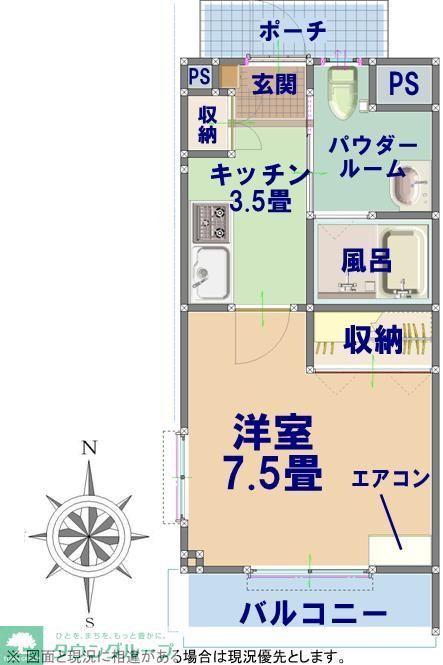 カーサ・フェリーチェII南通町(1K/2階)の間取り写真