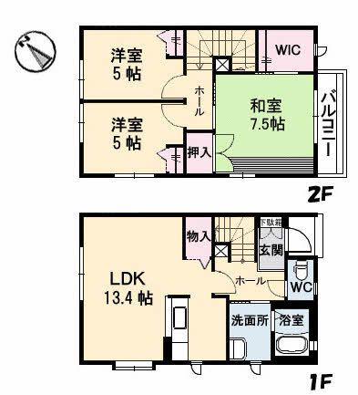 グランバリエ340 B棟(3LDK/1階)の間取り写真