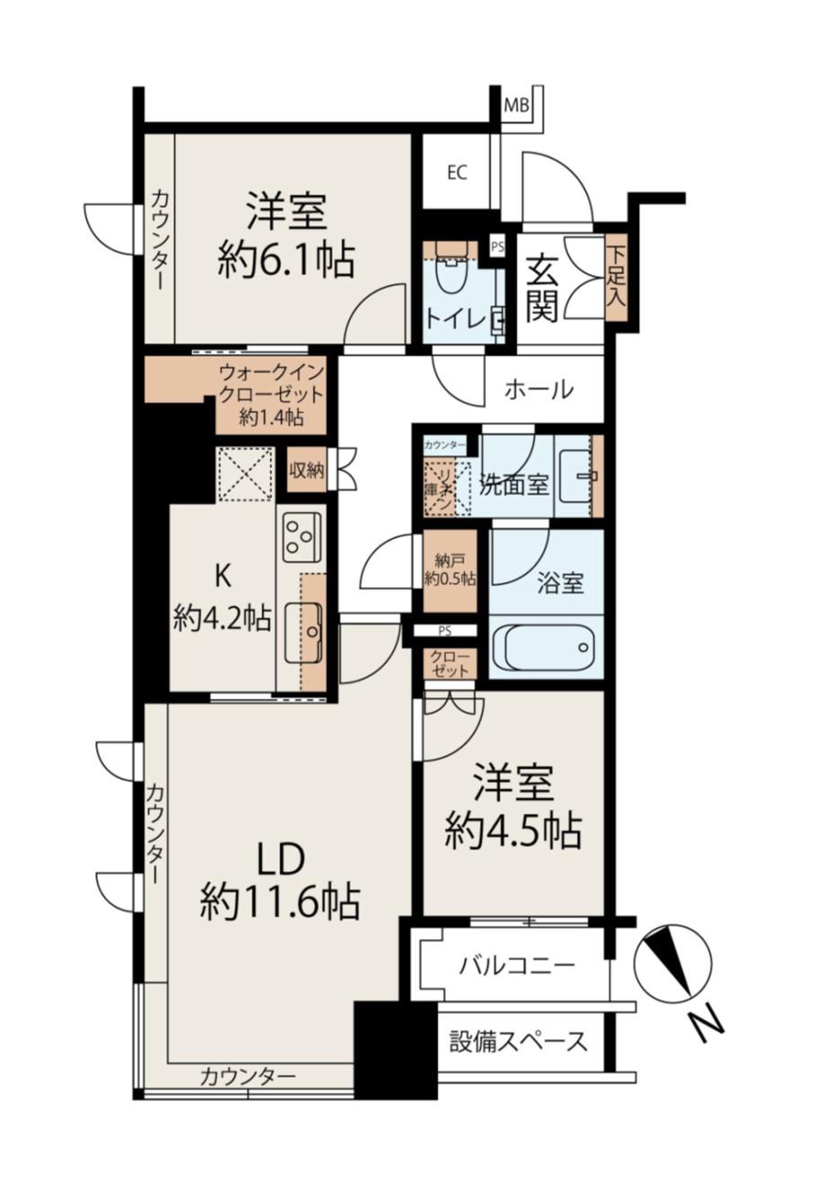 パークコート神宮前(2LDK/4階)の間取り写真