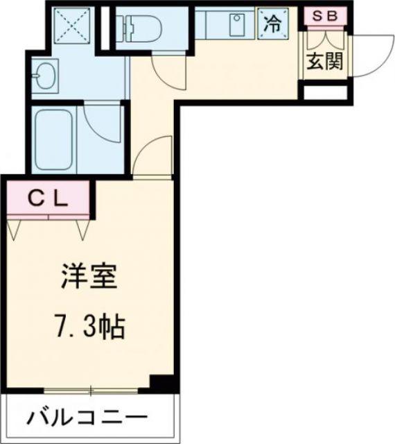 INOVE寝屋川大利元町(1K/1階)の間取り写真