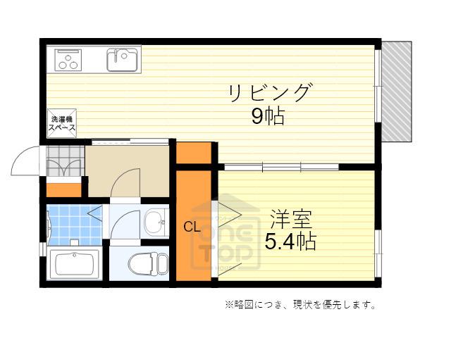 シャンブル蛍池(1LDK/1階)の間取り写真