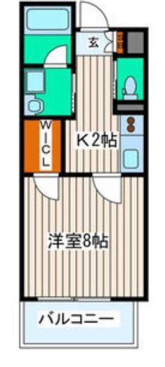 ヴィアーレ勾当台II(1K/2階)の間取り写真