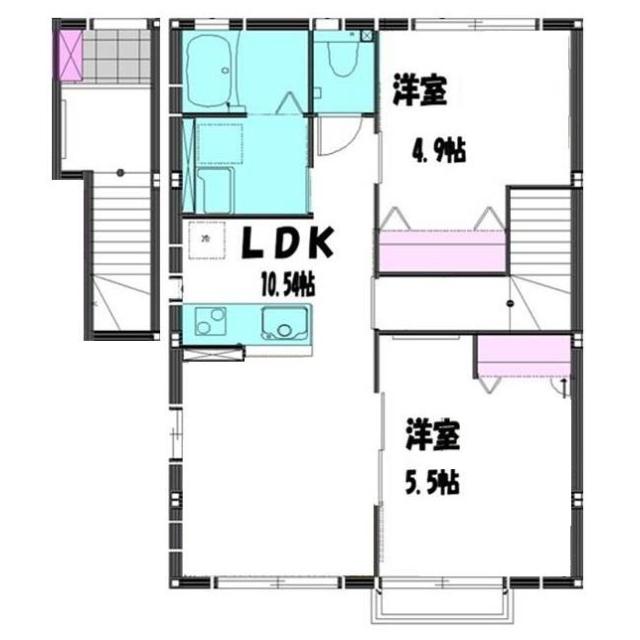 ナピアハウスII(2LDK/2階)の間取り写真