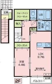 PEIXES陽(1LDK/2階)の間取り写真