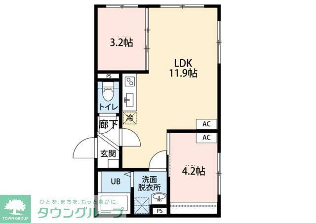 グランヴィクトワール大山(2LDK/3階)の間取り写真