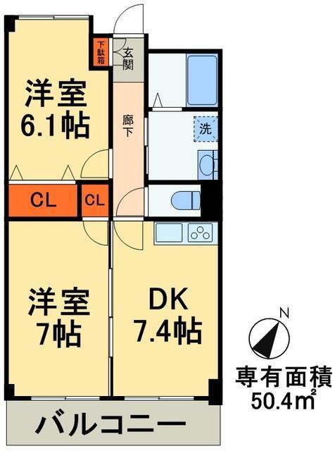 斎藤マンション(1SDK/5階)の間取り写真
