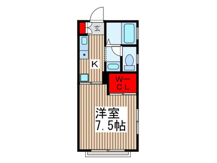 ドリーム・ピア南町(1K/2階)の間取り写真