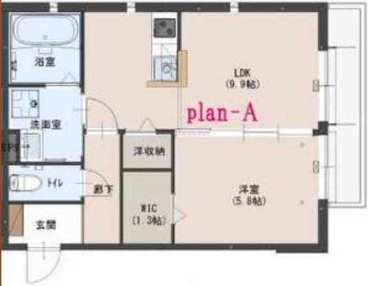 アメニティ古宮(1LDK/1階)の間取り写真