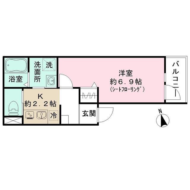 CIELO武蔵藤沢(1K/3階)の間取り写真