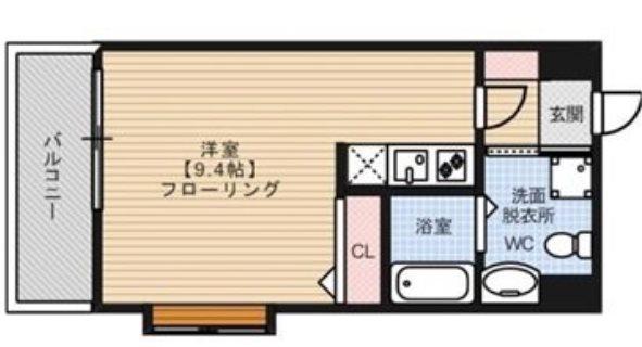 ローズモントフレア舞鶴(ワンルーム/7階)の間取り写真