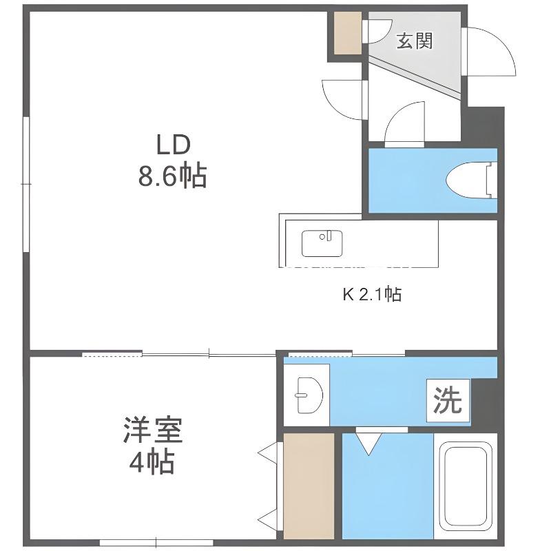 FUTABA SQUARE 元町(1LDK/2階)の間取り写真