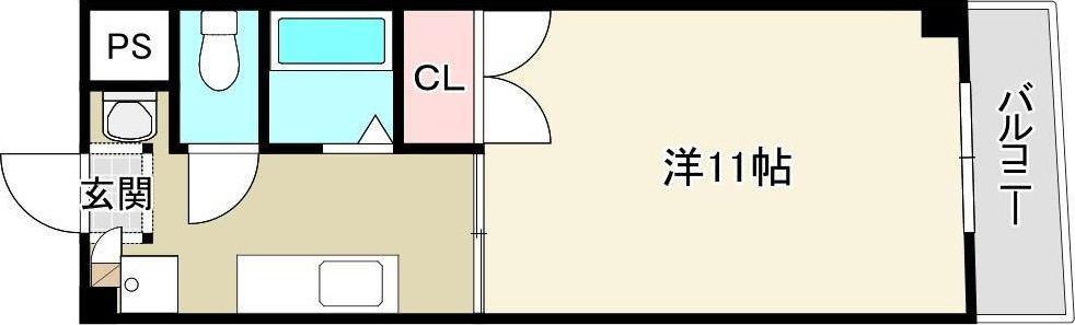 平安ハイツ(1K/4階)の間取り写真