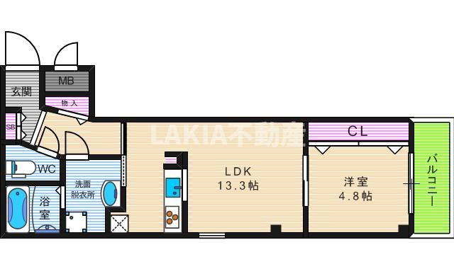 ラシーネ燦(1LDK/2階)の間取り写真