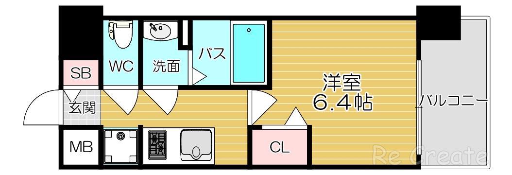 プレサンス森ノ宮 THEゲート(1K/10階)の間取り写真
