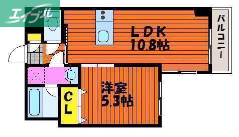 エスコパークヒルズ問屋町(1LDK/7階)の間取り写真
