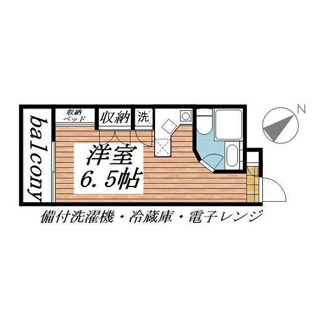 ラ・パルフェ・ド・セヴェールNO4(ワンルーム/2階)の間取り写真