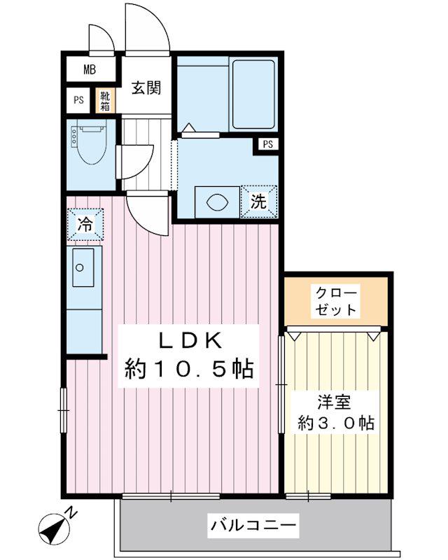 アヴァンタージュ(1LDK/3階)の間取り写真