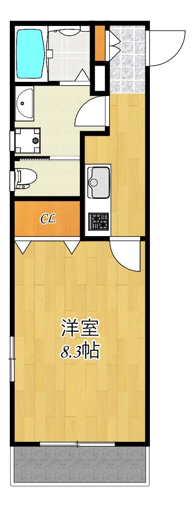 プチキューブ(1K/2階)の間取り写真
