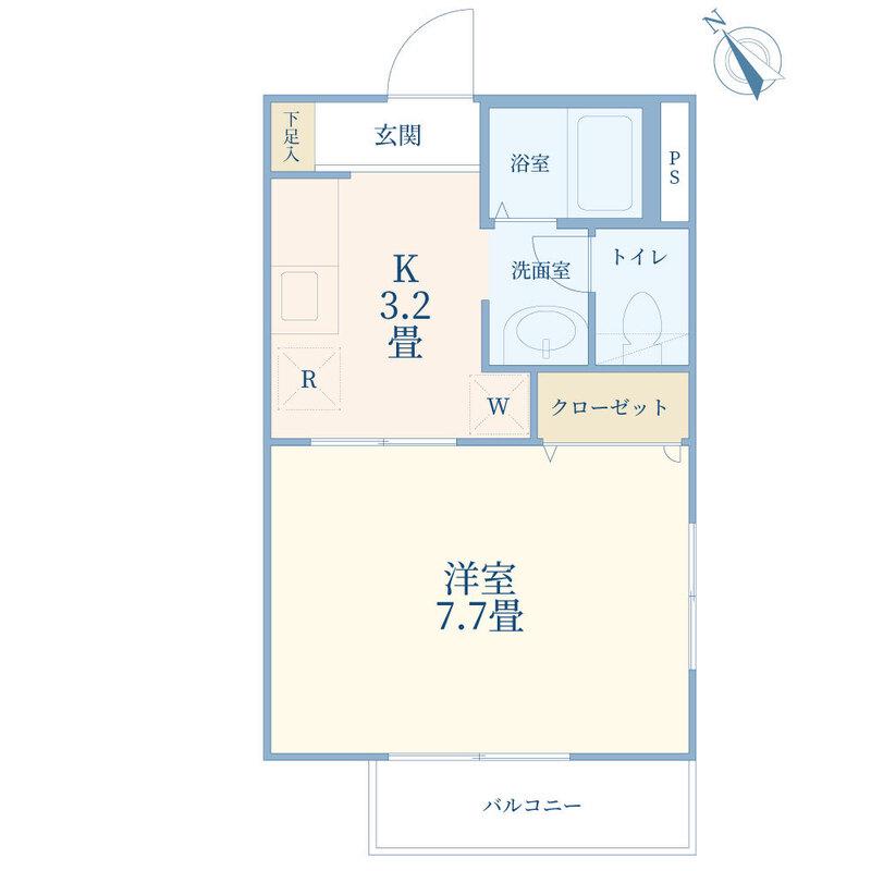 TRUSTIA弐番館(1K/2階)の間取り写真
