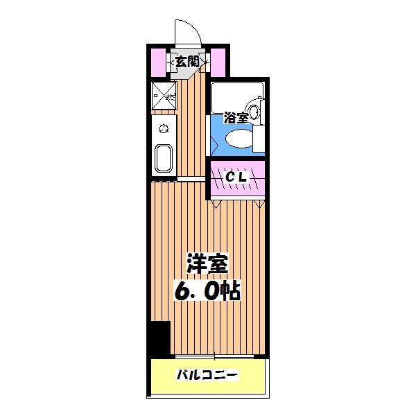 アバクス立川A(ワンルーム/10階)の間取り写真