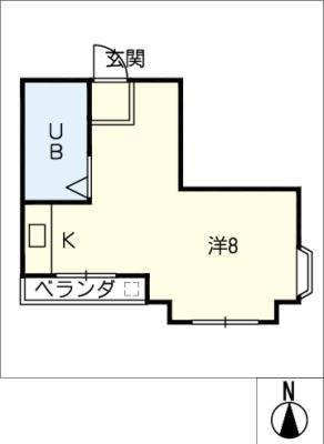 あおやぎハイム6号館(ワンルーム/5階)の間取り写真