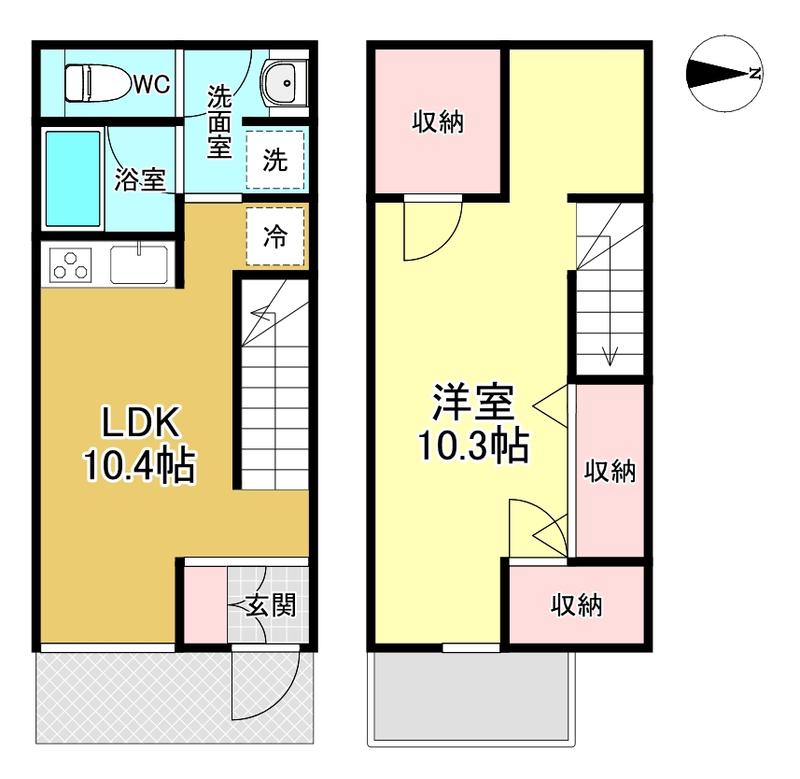 オークテラスー喜多見4丁目-(1LDK/1階)の間取り写真