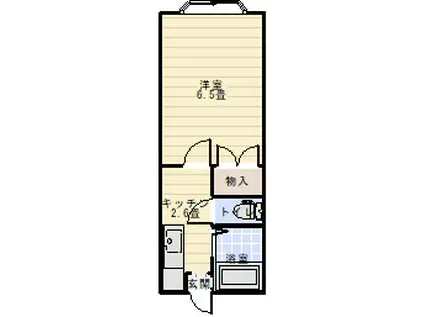 ブルージュ弐番館(1K/2階)の間取り写真