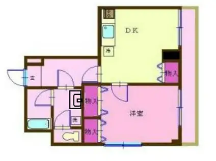 グロワールエイコー(1LDK/3階)の間取り写真