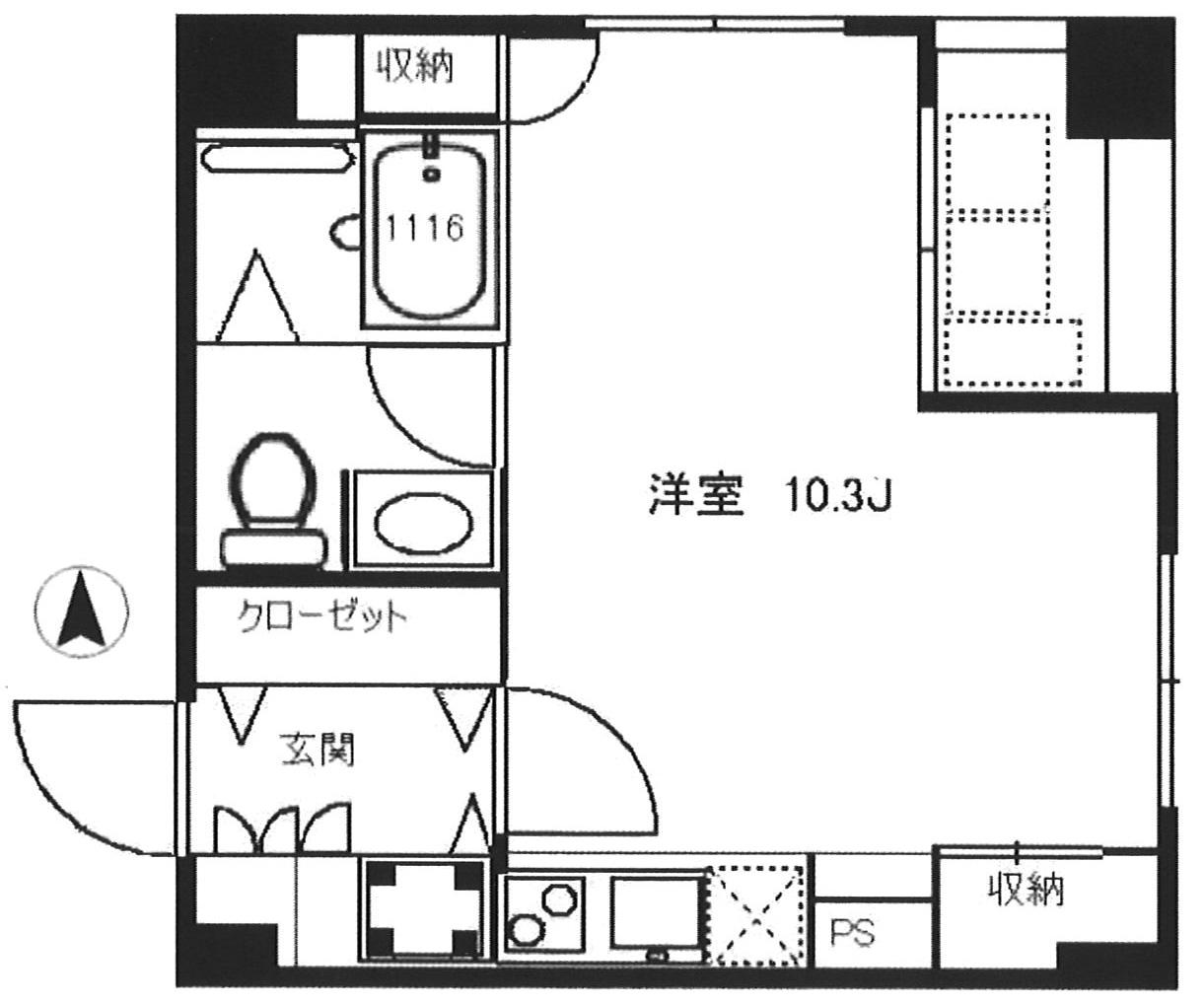 FLEG渋谷(ワンルーム/4階)の間取り写真