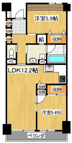 クリスタルプラザアネックス多治見(2LDK/5階)の間取り写真