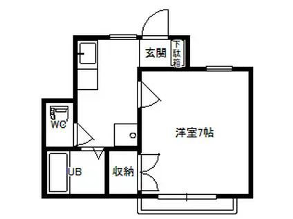 第3ロイヤル大嶋(1K/2階)の間取り写真