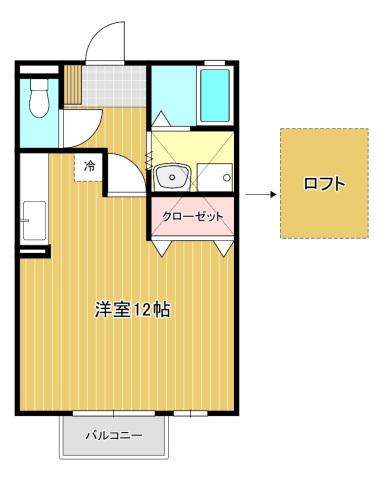 プルミエ(ワンルーム/2階)の間取り写真