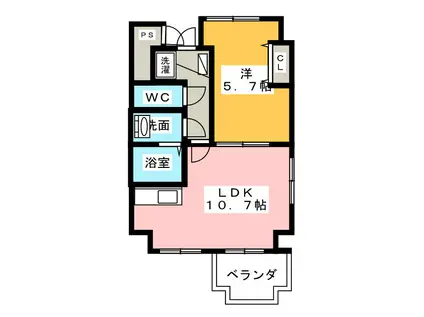 ザ・レジデンス元魚(1LDK/9階)の間取り写真