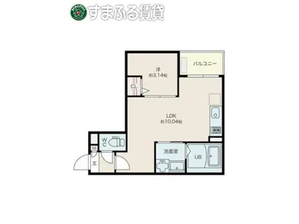 JACK MEIJIHOMMACHIII(1LDK/3階)の間取り写真