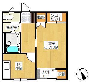 パストラルプレイス(1K/2階)の間取り写真