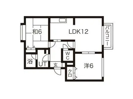 アップルヴィレッジW(2LDK/2階)の間取り写真