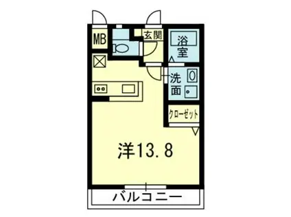 スライブ六番館 A棟(1K/3階)の間取り写真