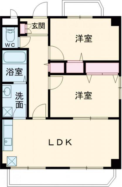スーリールI番館(2LDK/3階)の間取り写真