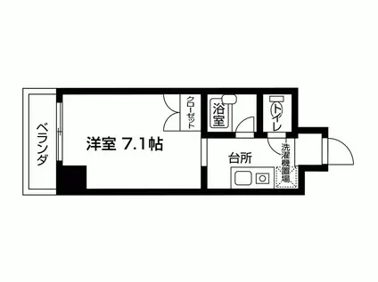 京王井の頭線 高井戸駅 徒歩12分 8階建 築23年(ワンルーム/B1階)の間取り写真