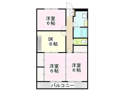 ヴィラメゾンフジビュー(3DK/2階)の間取り写真