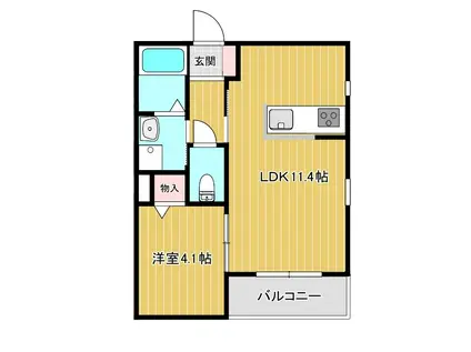 東武野田線 大和田駅(埼玉) 徒歩13分 3階建 築1年(1LDK/3階)の間取り写真