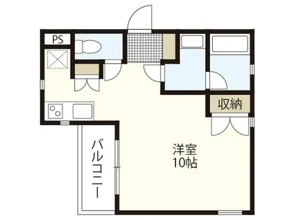クリスタルコート(ワンルーム/1階)の間取り写真