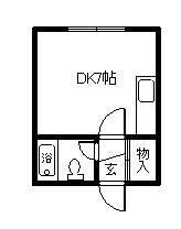 ドミール(ワンルーム/1階)の間取り写真