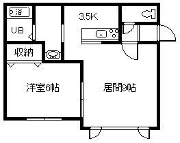 CLAIR(1LDK/1階)の間取り写真